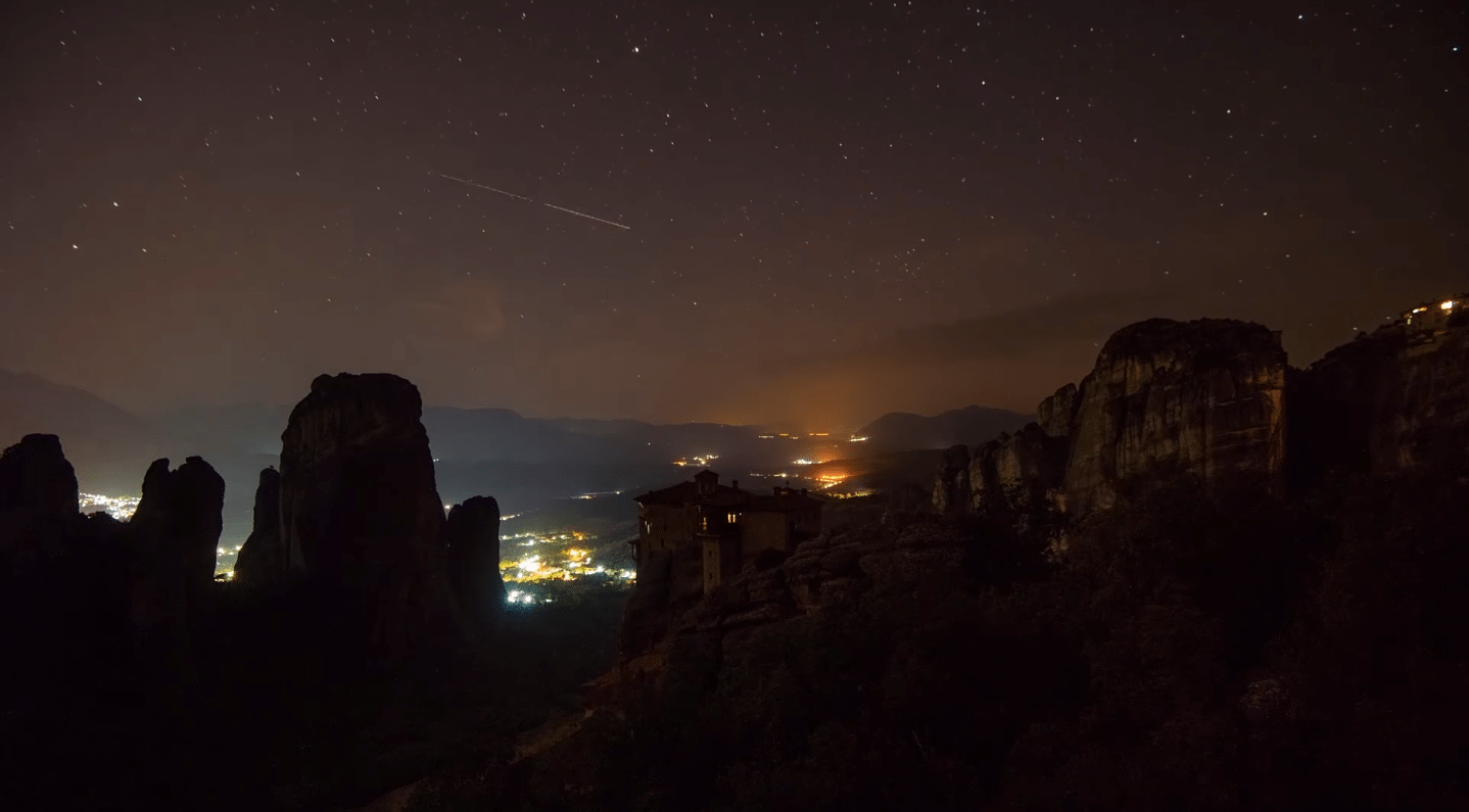 A time-lapse night shot of Meteora, Greece from a drone by MatadorU student and filmmaker, Max Seigal.