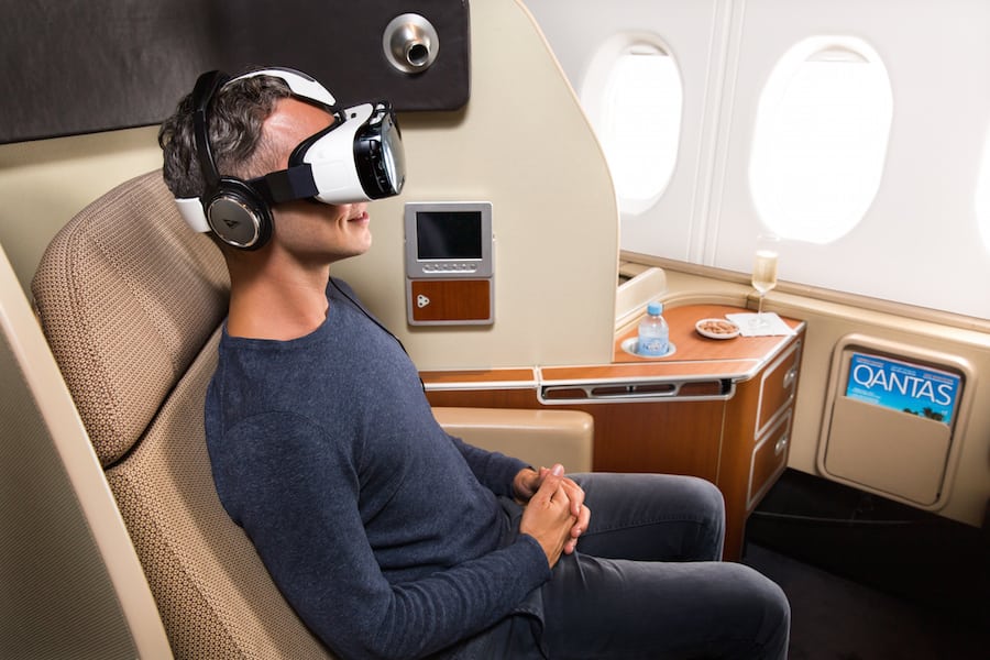Qantas and Samsung partner for first class VR in-flight entertainment. 