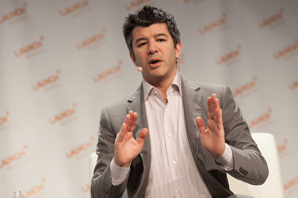 Uber CEO Travis Kalanick made a big push at the DLD conference in Munich January 18, 2015 to counter resistance to the service in Europe with a call to establish partnerships with European cities. Pictured, Kalanick speaks at an earlier event, the Launch Festival, February 24, 2014.