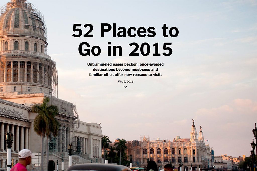 Cuba is the number two pick on this year's Places to Go list. 