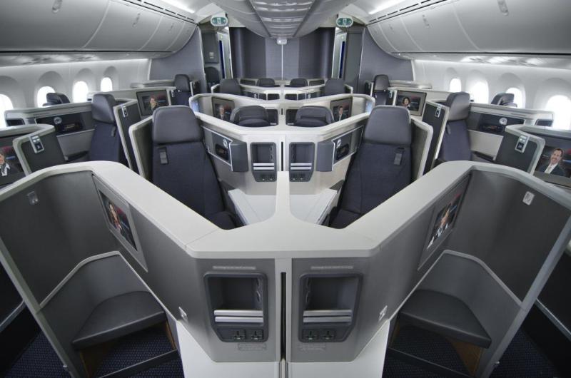 Business Class in American Airlines' new Dreamliners. 