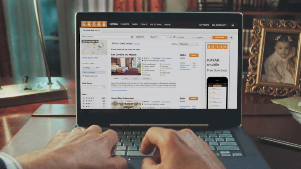 In a new survey U.S. travelers said they feel booking direct through a brand's website is more convenient and gets them the best deals, which is good news for brands, not so much for metasearch sites like Kayak, pictured here, or online travel agencies.