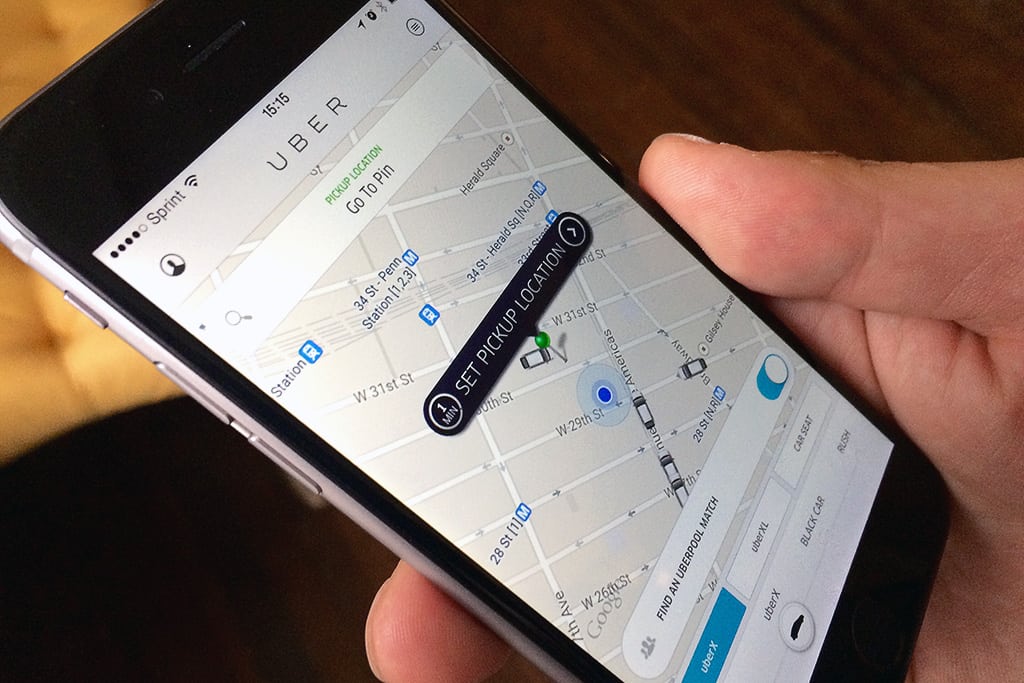 Uber's app in New York City. 