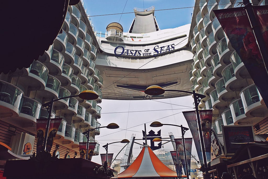 The center of the Oasis of the Seas ship. 