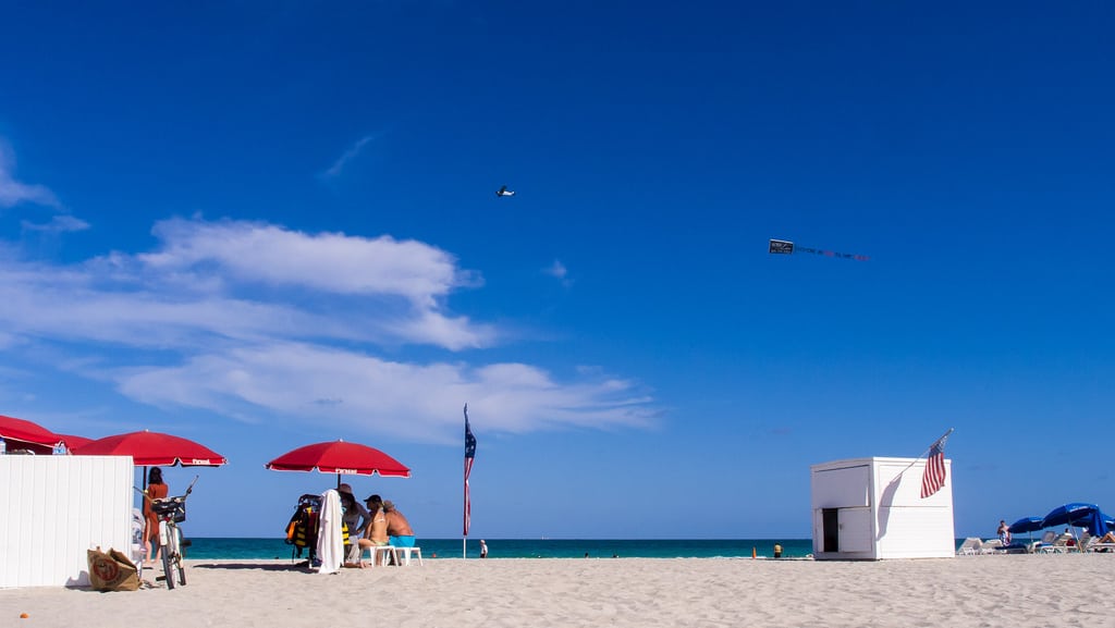 Blue skies at Miami's beaches.