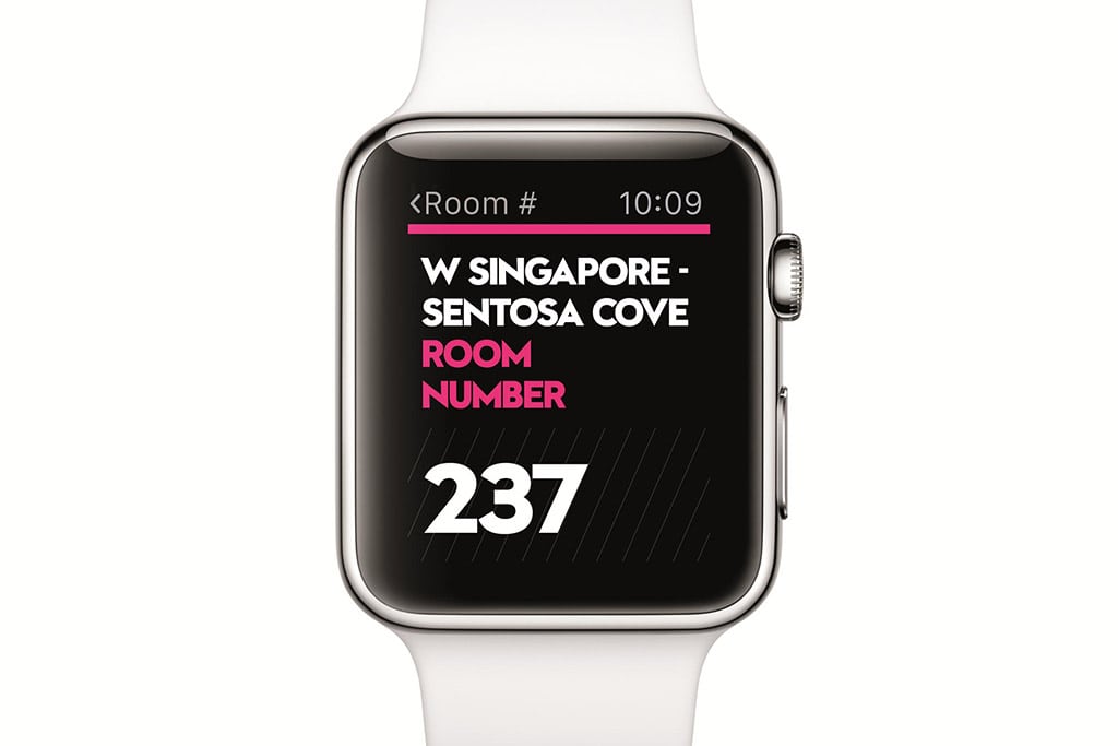 The SPG app on the Apple Watch, represented alongside other apps. 