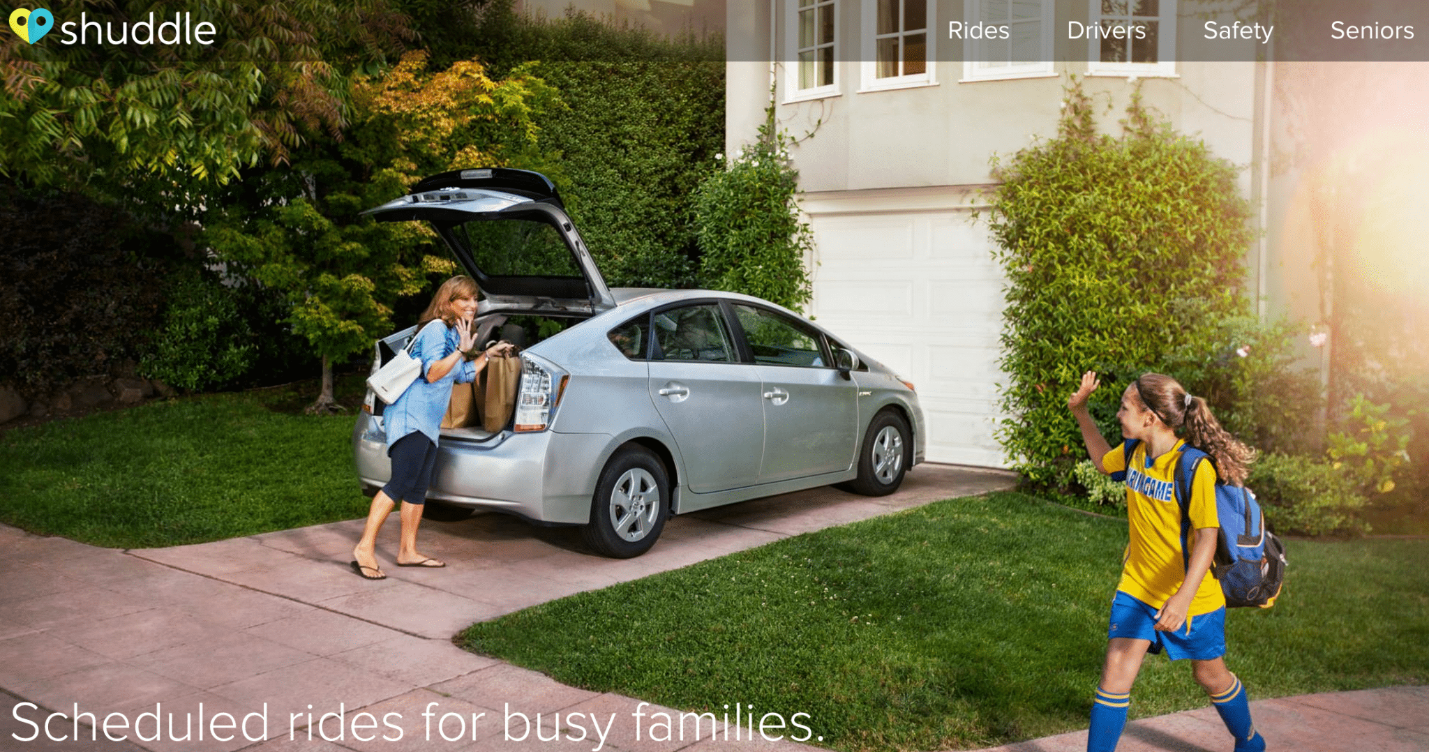 Shuddle is a rideshare app targeting children and seniors.