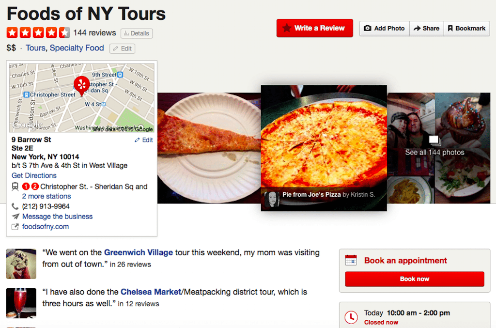Yelp users can now book a selection of tours right on Yelp.com or within Yelp's apps through a new partnership with New York-based Vimbly.