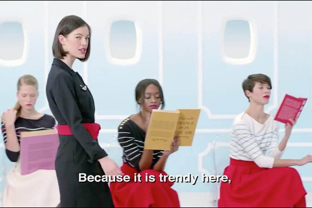 A still from the new Air France safety video. 