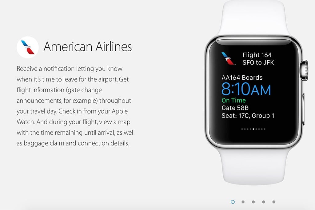 American Airlines' app for Apple Watch. 