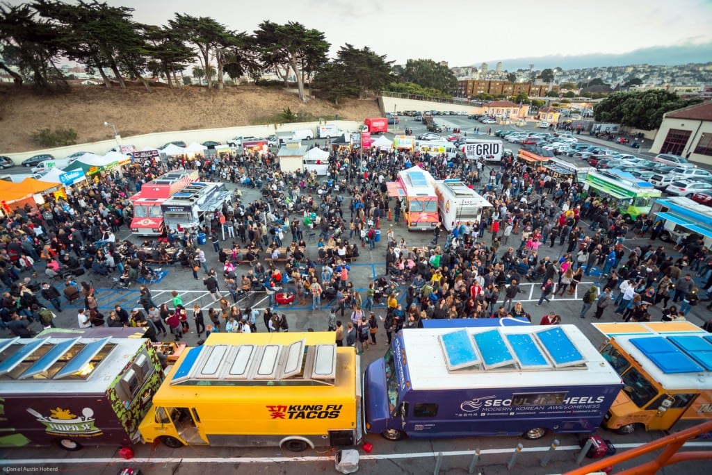 Food trucks at an event in Fort Mason in San Francisco.