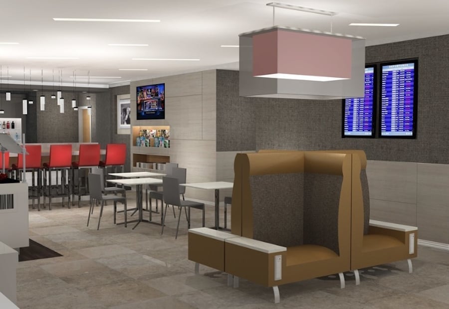 A rendering of the new Admirals Club for Phoenix Sky Harbor International Airport.