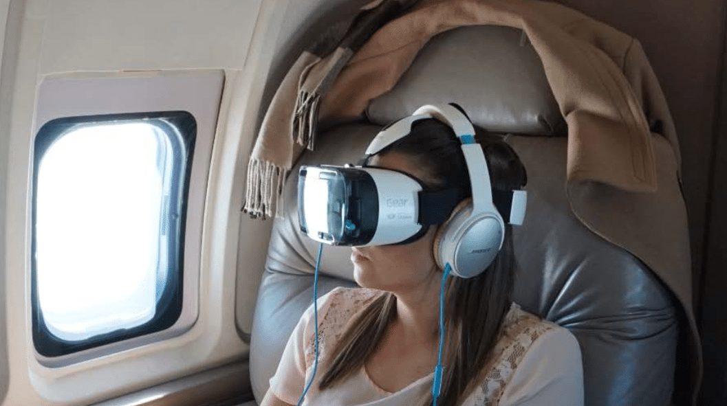 An immersive in-flight entertainment experience. 