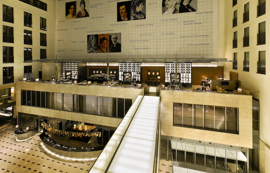 While France, Italy and Sweden have reached hotel rate agreements with Booking.com, Germany is holding out for an even more stringent commitment. Pictured is an atrium view of the InterContinental Dusseldorf hotel.