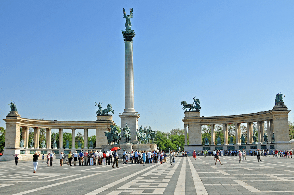 The Millennial Monument in Budapest, Hungary