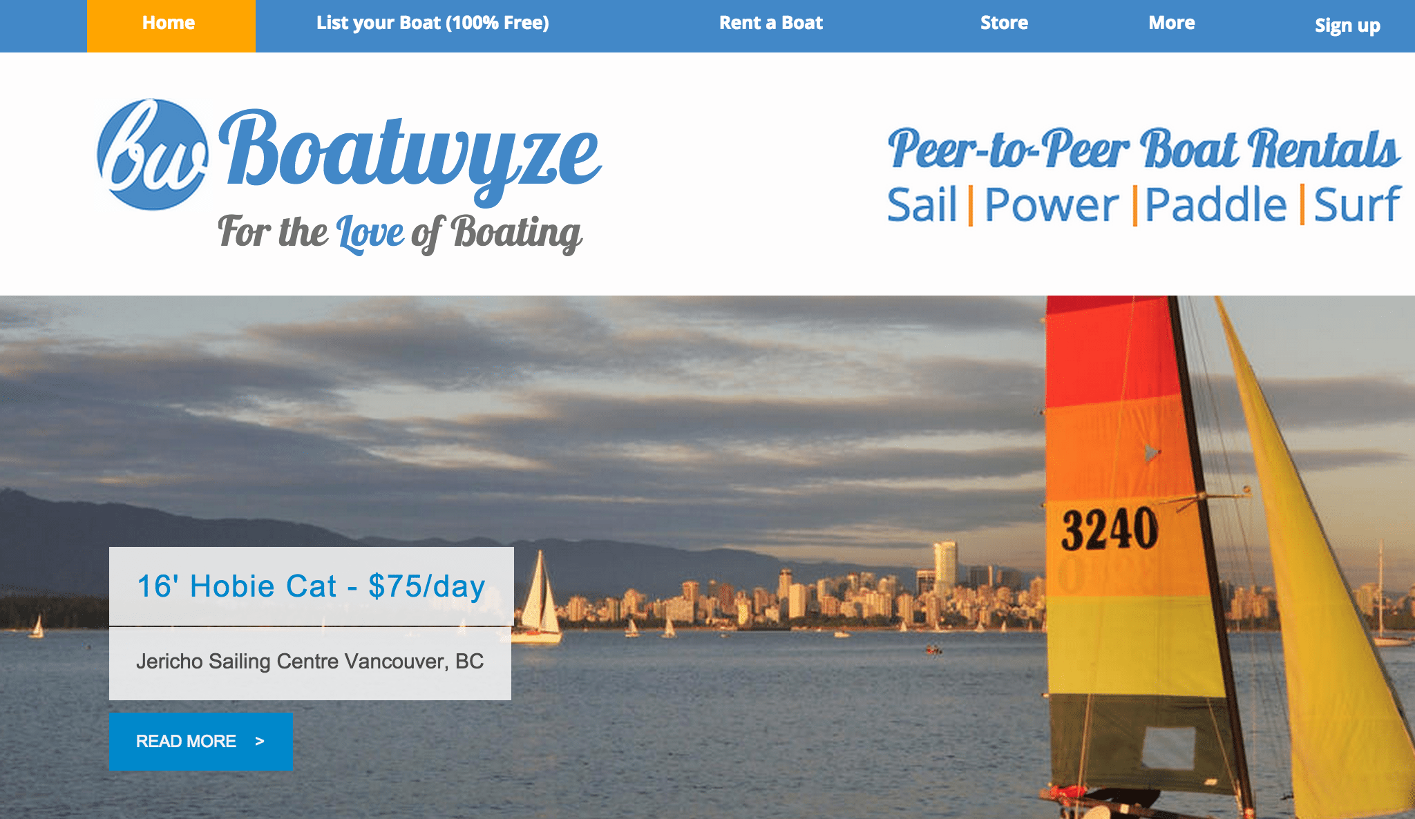 Boatwyze is a Canadian peer-to-peer boat rental marketplace. 