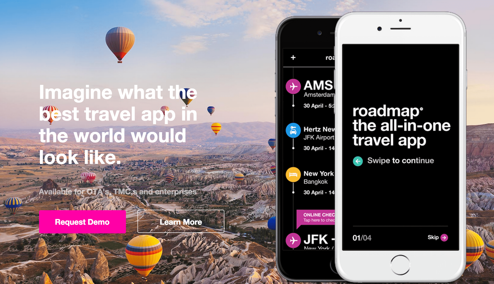 Roadmap is a mobile app focused on creating the perfect trip itinerary.