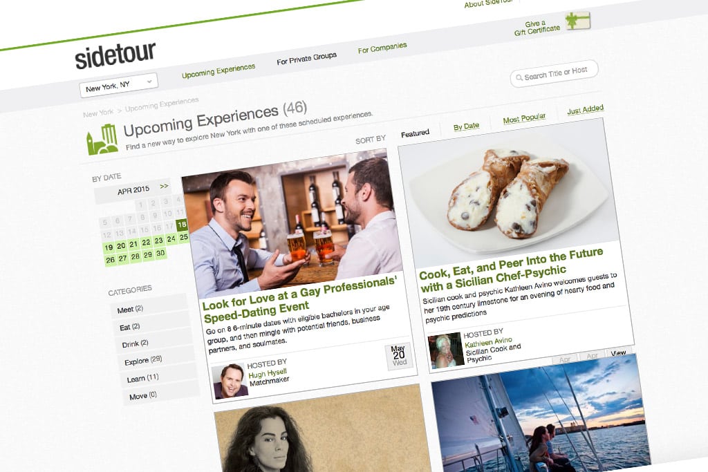 SideTour's homepage. As of June 1, this will redirect to Groupon.com. 