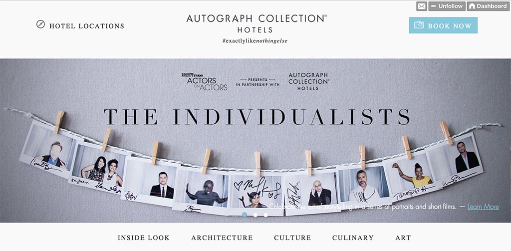 The Autograph Collection website is hosted on the Tumblr microblogging platform.