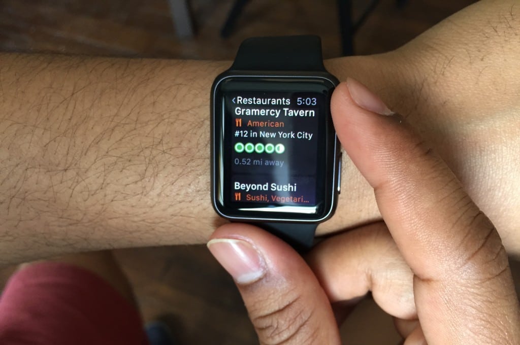 Hotel Tonight's Apple Watch App that allows would-be hotel guests to scroll, force touch, and tap their way to a last-minute deal and review their stay.