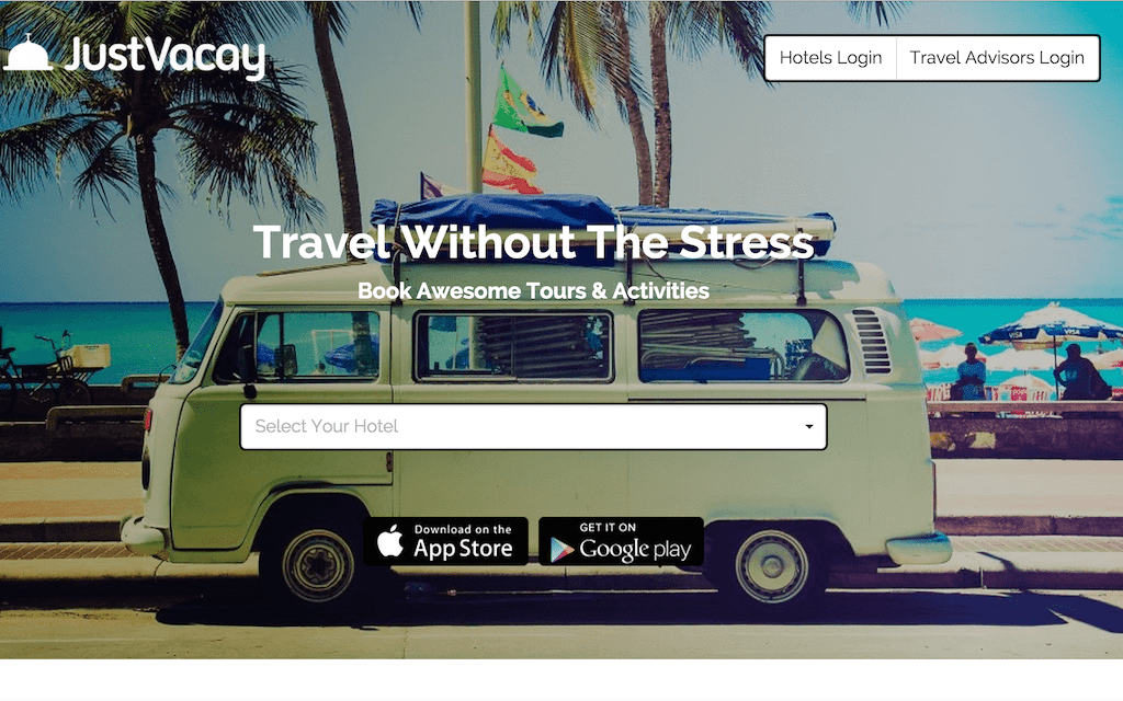 JustVacay is concierge platform letting travelers browse and book tours and activities.