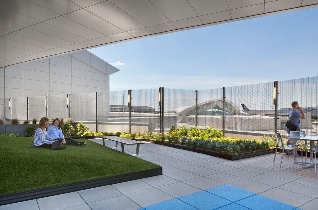 JetBlue opened an outdoor, rooftop space for the masses at JFK's T5 terminal.