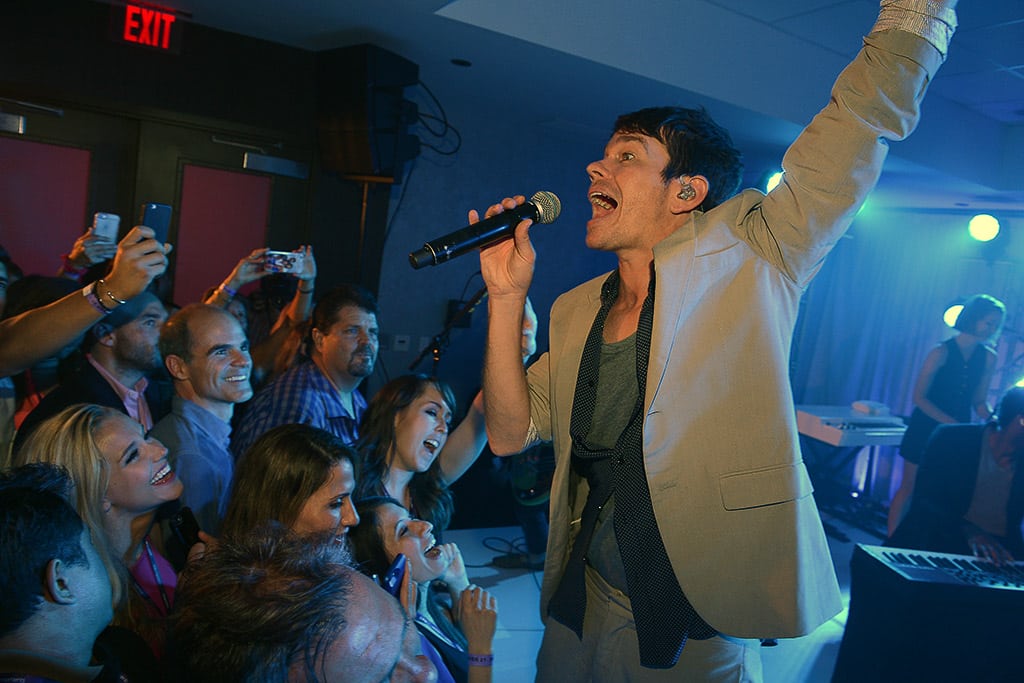 Musician Nate Ruess and guests of Starwood at an experience event for SPG.