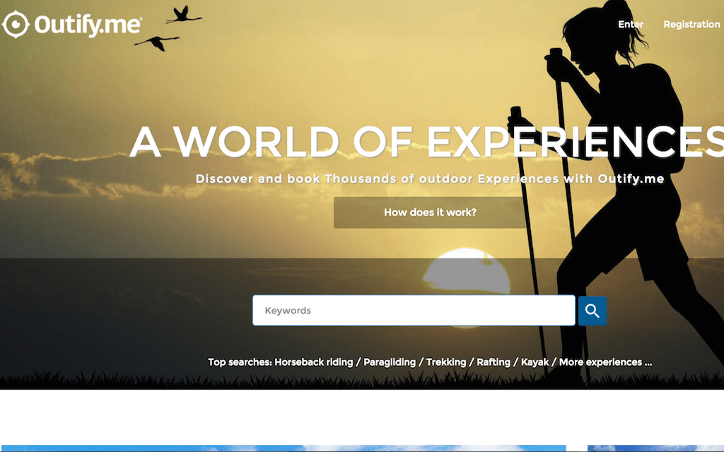 Outify  is an online platform for searching and booking outdoor travel activities.