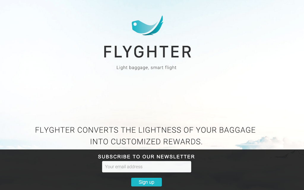 Flyghter encourages travelers to pack light and converts the lightness of their baggage into customized rewards.