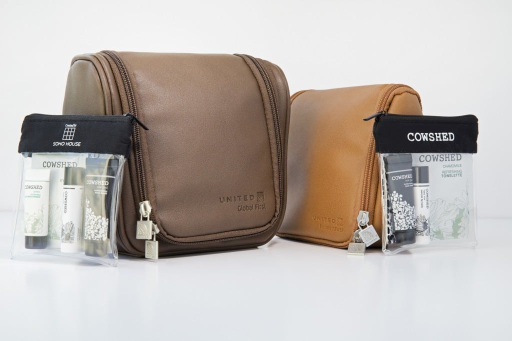 New amenity kits from United Airlines feature Cowshed's range of skin-care products
