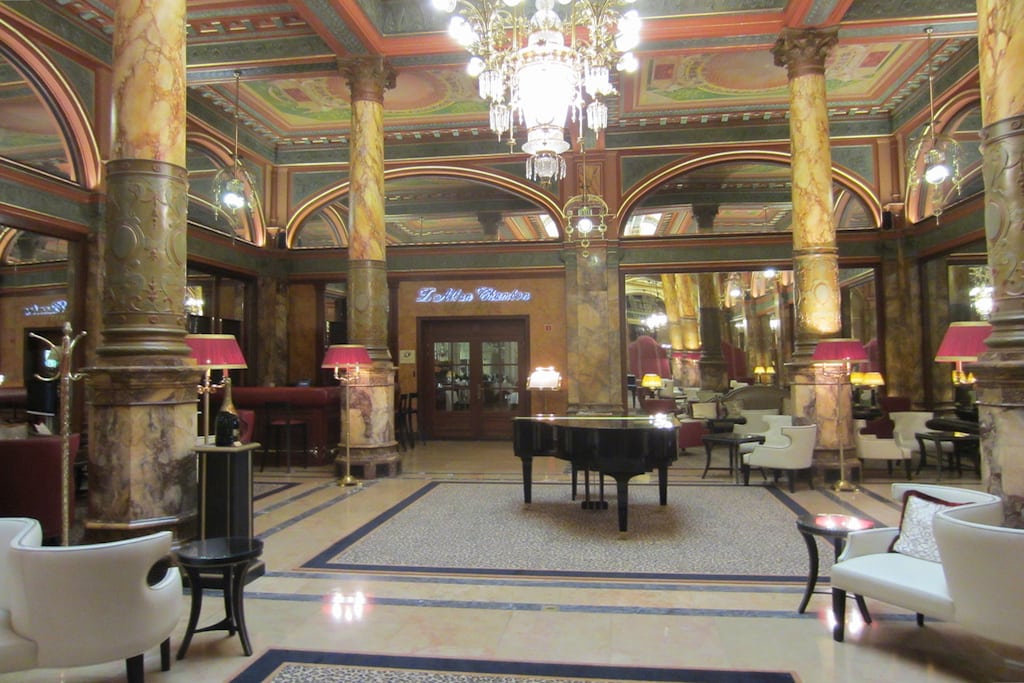 The hotel bar at the Hotel Metropole in Brussels, Belgium.