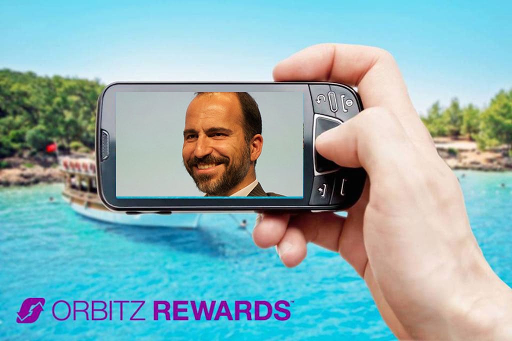 Two U.S. Senators want the Justice Department to take a close look at the Expedia-Orbitz merger. The headshot in the above photo is of Expedia Inc. CEO Dara Khosrowshahi.