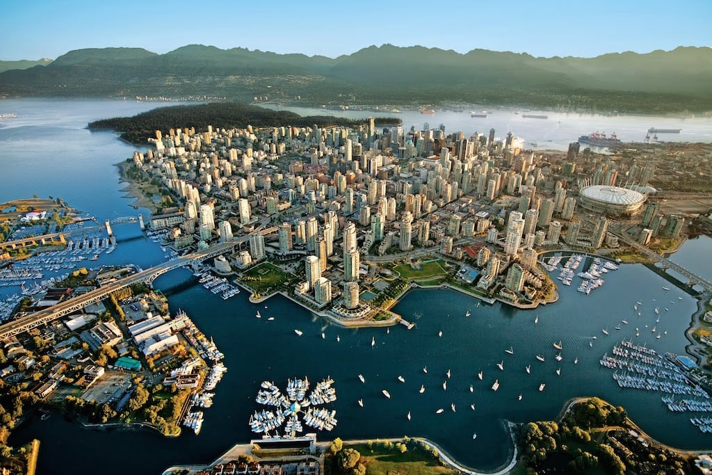 Downtown Vancouver and Stanley Park. 