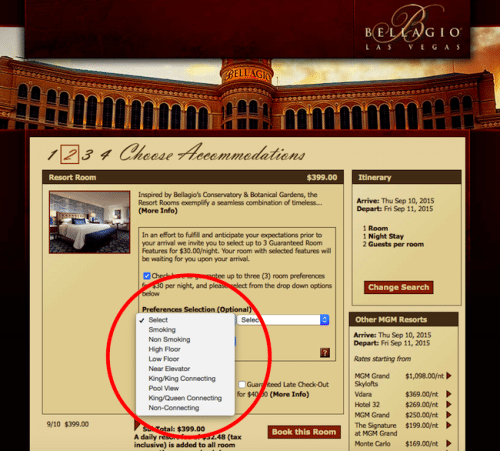 Bellagio Las Vegas fees