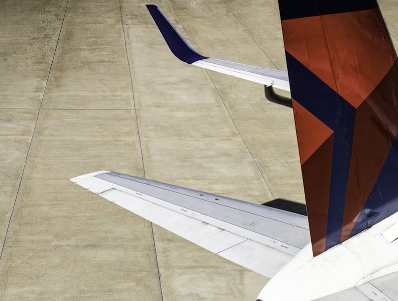 The tail of a Delta Boeing 767-300ER (76Z). 