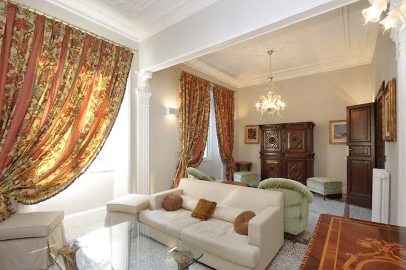 The living room at one of Italy Perfect's properties, Elegante, in Rome, Italy.