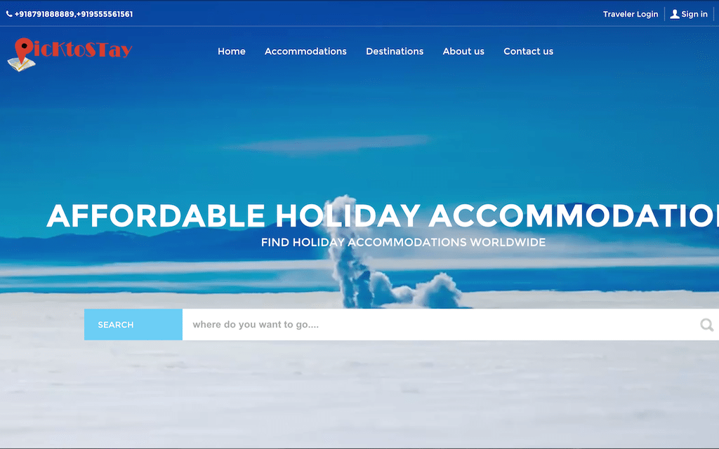 Pick To Stay is a booking site for hotels and vacation rentals.