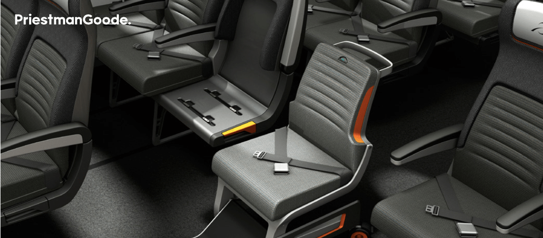 The Air Access seat concept by Priestmangoode combines aircraft seating with wheelchair access, making it easier for passengers with restricted mobility to board aircraft.