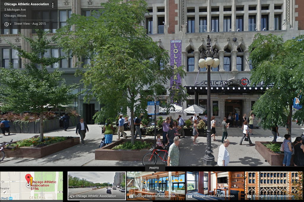 Images in Google Hotel Ads of the Chicago Athletic Association property.