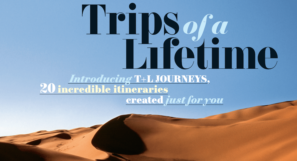 Detail from the cover of Travel + Leisure's October issue. 