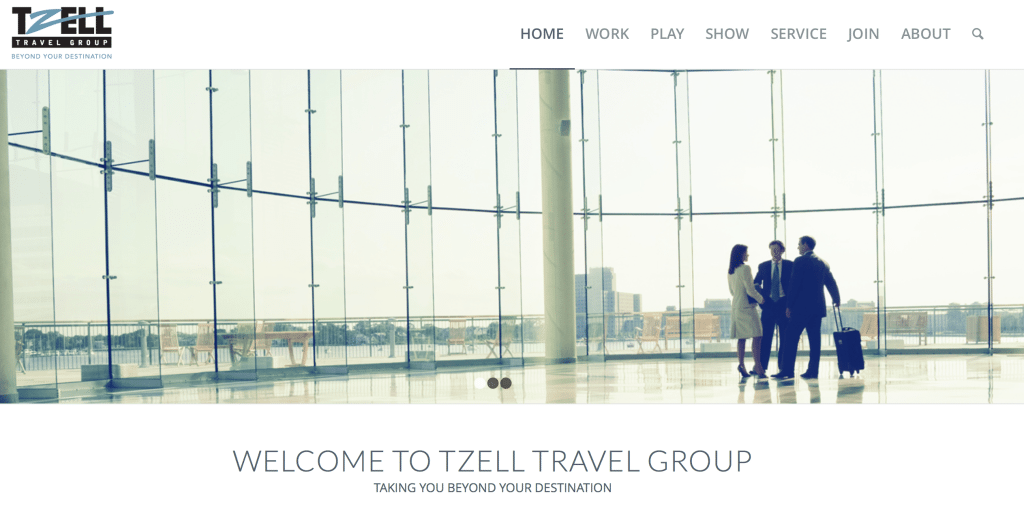 Tzell Travel Group's website.