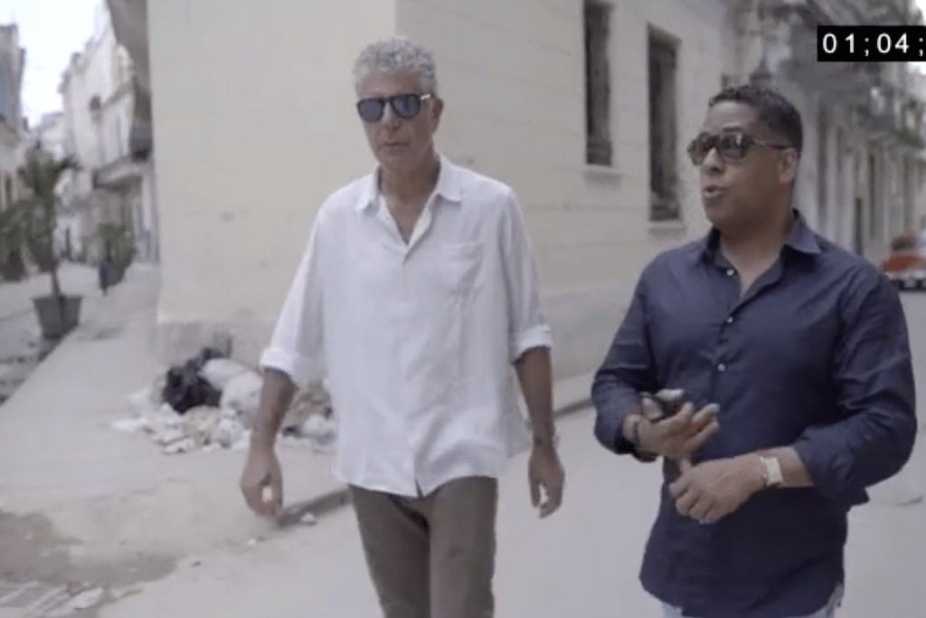 Anthony Bourdain (left) visited the streets of Havana for the first episode of his 'Parts Unknown' Season 6 airing on CNN September 27, 2015.