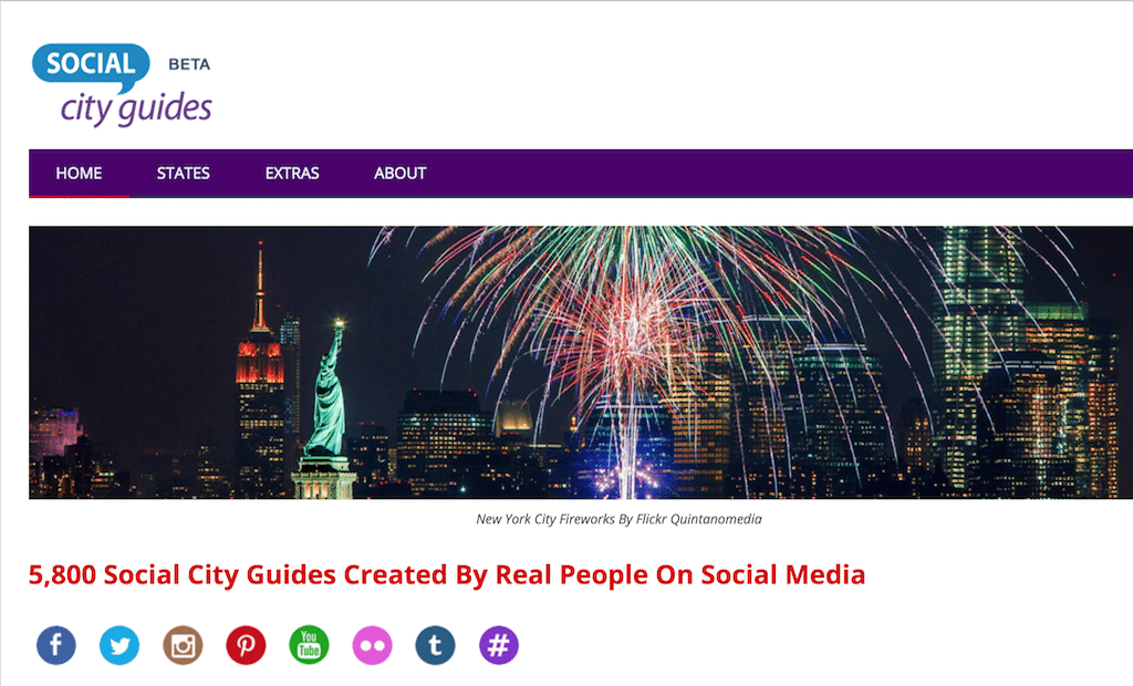 Social City Guides sources content from destinations from different social platforms for travelers.