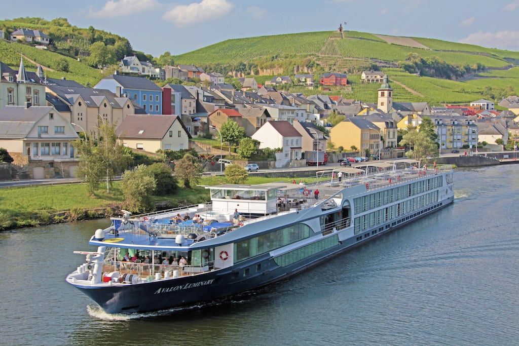 The Avalon Luminary sailing Luxembourg on the Moselle River.
