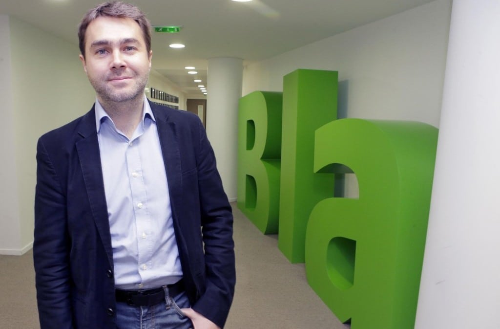 BlaBlaCar CEO Frederic  Mazzella poses at the company headquarters in Paris, France. 