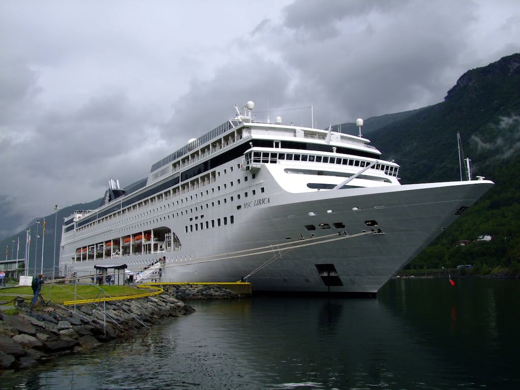 The MSC Lirica docked at Flåm, Norway, in 2009.