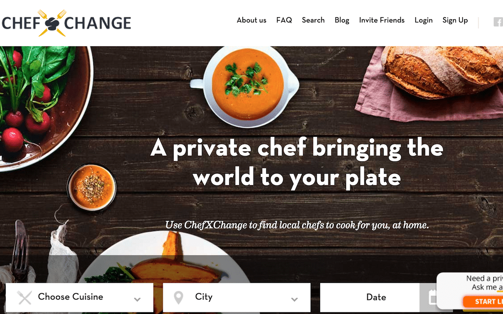 ChefXChange is an online marketplace connecting chefs to travelers looking for exclusive culinary experiences.
