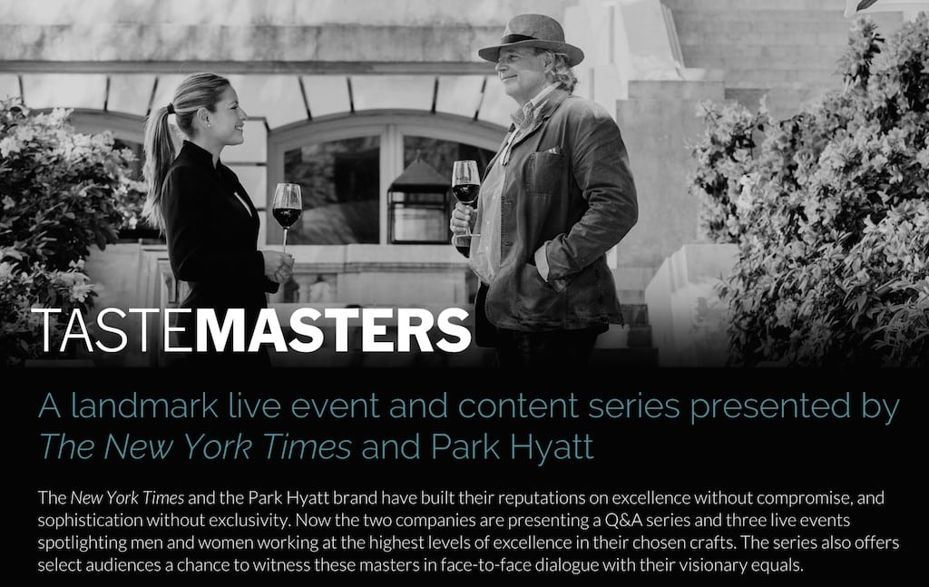The TasteMasters website is hosted on The New York Times' T Brand Studio content marketing platform.