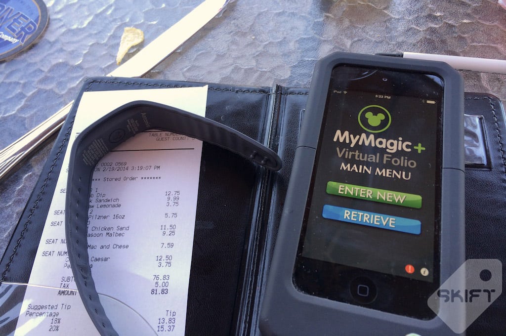 Disney's MyMagic+ bands and the RFID-enabled iPhone check-out system at Walt Disney World resorts. 