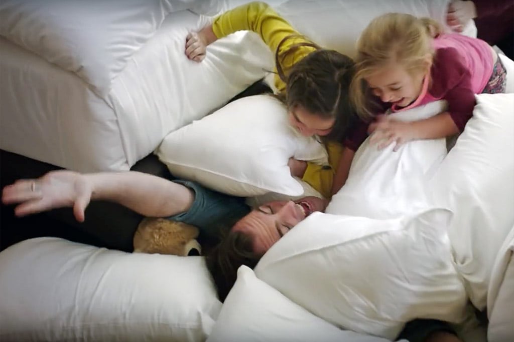 A still from the new Hyatt Regency campaign that encourages people to not behave like they would at home. 